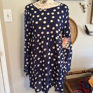 Roxy Chic Navy Polka Dot Dress